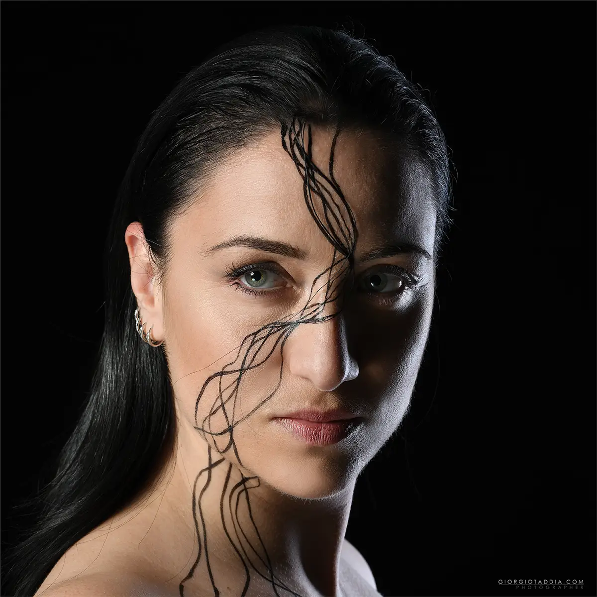 Editorial beauty close-up, makeup by Elena Cammarano